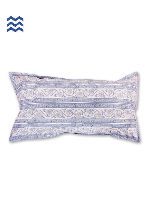 20s Cotton Lumbar Cushion Cover In Block Print